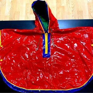 Wippette Babies Vinyl Raincoat Poncho Liner Red Colorful Girls Boys Unisex 12-24
